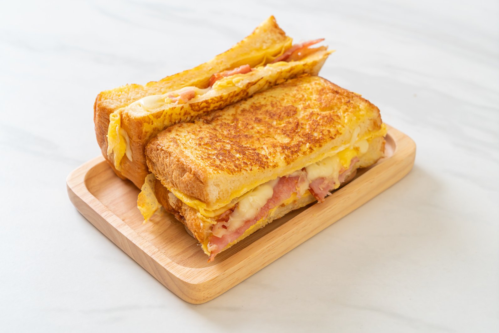 French Toast Ham Bacon Cheese Sandwich