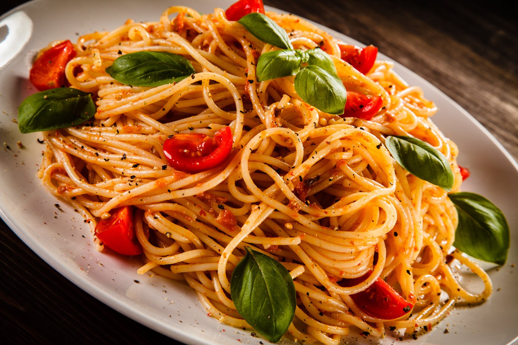 Pasta with meat and vegetables